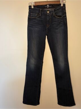 7 For All Mankind Skinny Bootcut Jeans - Dark Blue Denim